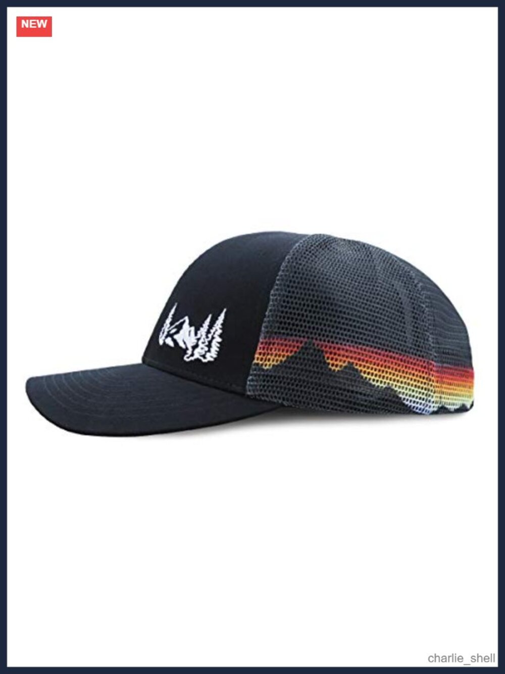 Unisex Trucker Hat Mountain Embroidered Adjustable Snapback
